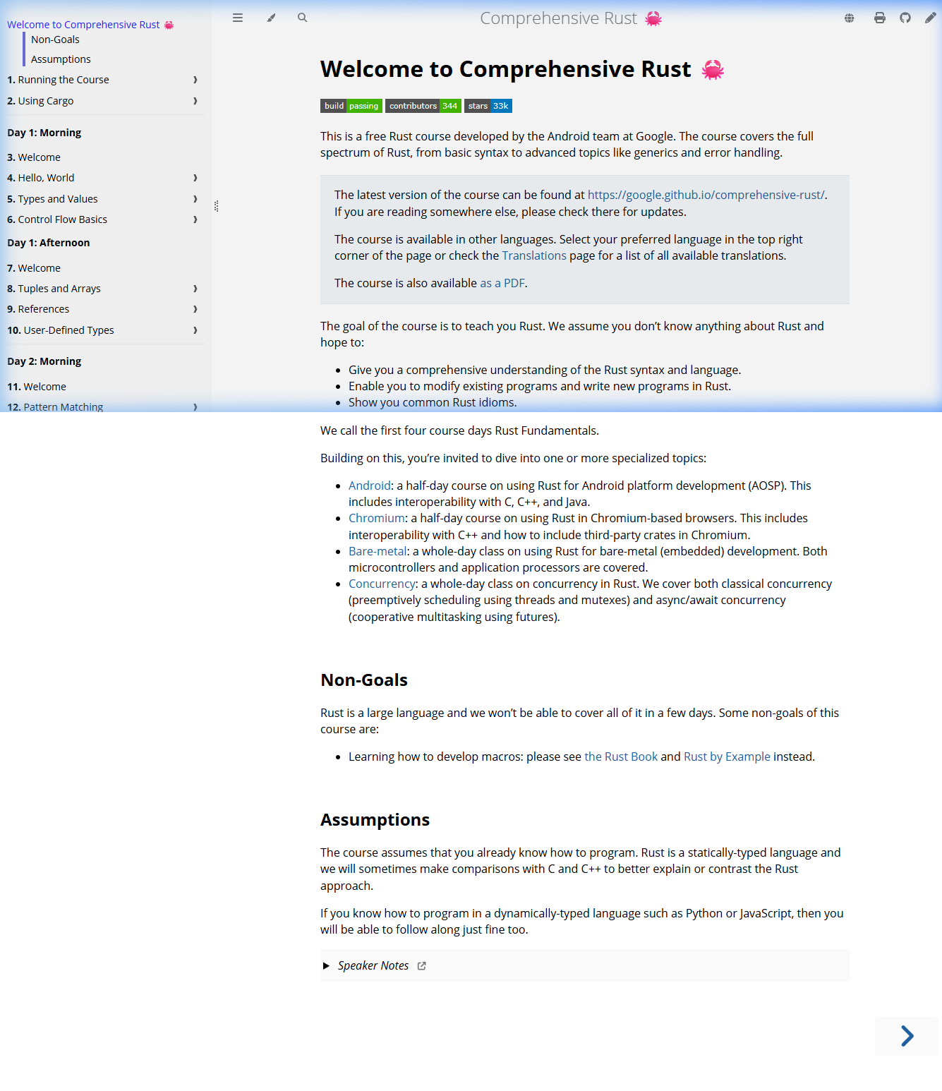 Google Comprehensive Rust